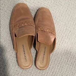 Lucky Brand Tan Leather Mules
